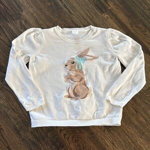 Girls Cream Easter Bunny Sweater